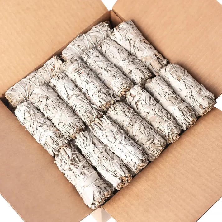 White Sage Smudge Sticks - 6 - 4" Sage Bundles - Perfect Sage Stick Smudge Sticks Smudging Kit Replenishment
