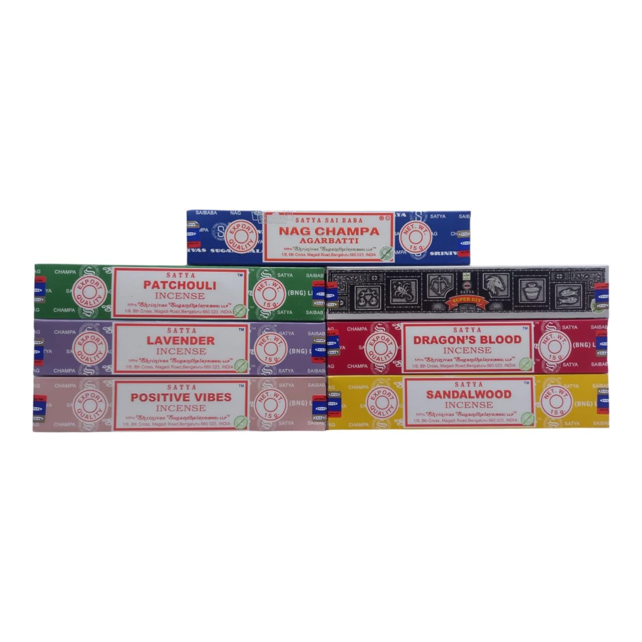 Satya Premium Mix Assorted Incense Sticks Set of 12 Pack | for Meditation, Aromatherapy, Healing, Yoga, Positivity and Relaxation | 180 Sticks (12Packs X 15Sticks)