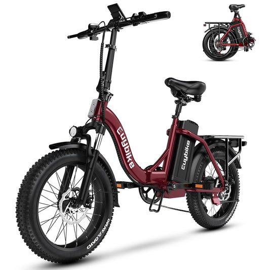 1000W Folding Electric Bike,48V 20AH Removable Battery E Bike,30+MPH,80 Miles Max Range Electric Bike for Adults,20" Fat Tire Foldable ebike,Adult Electric Bicycle for Commute Beach Snow