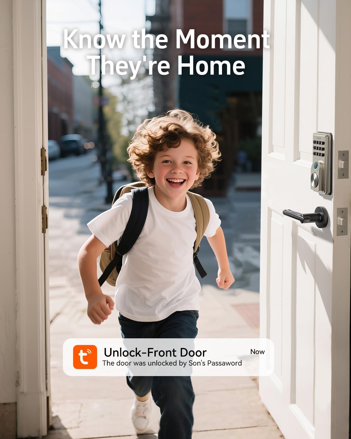Smart Door Lock, Anybell Fingerprint Door Lock Keyless Entry with Electronic Keypad Deadbolt, App Control, Auto Lock, Biometric Lock for Front Door, Hotel & Office