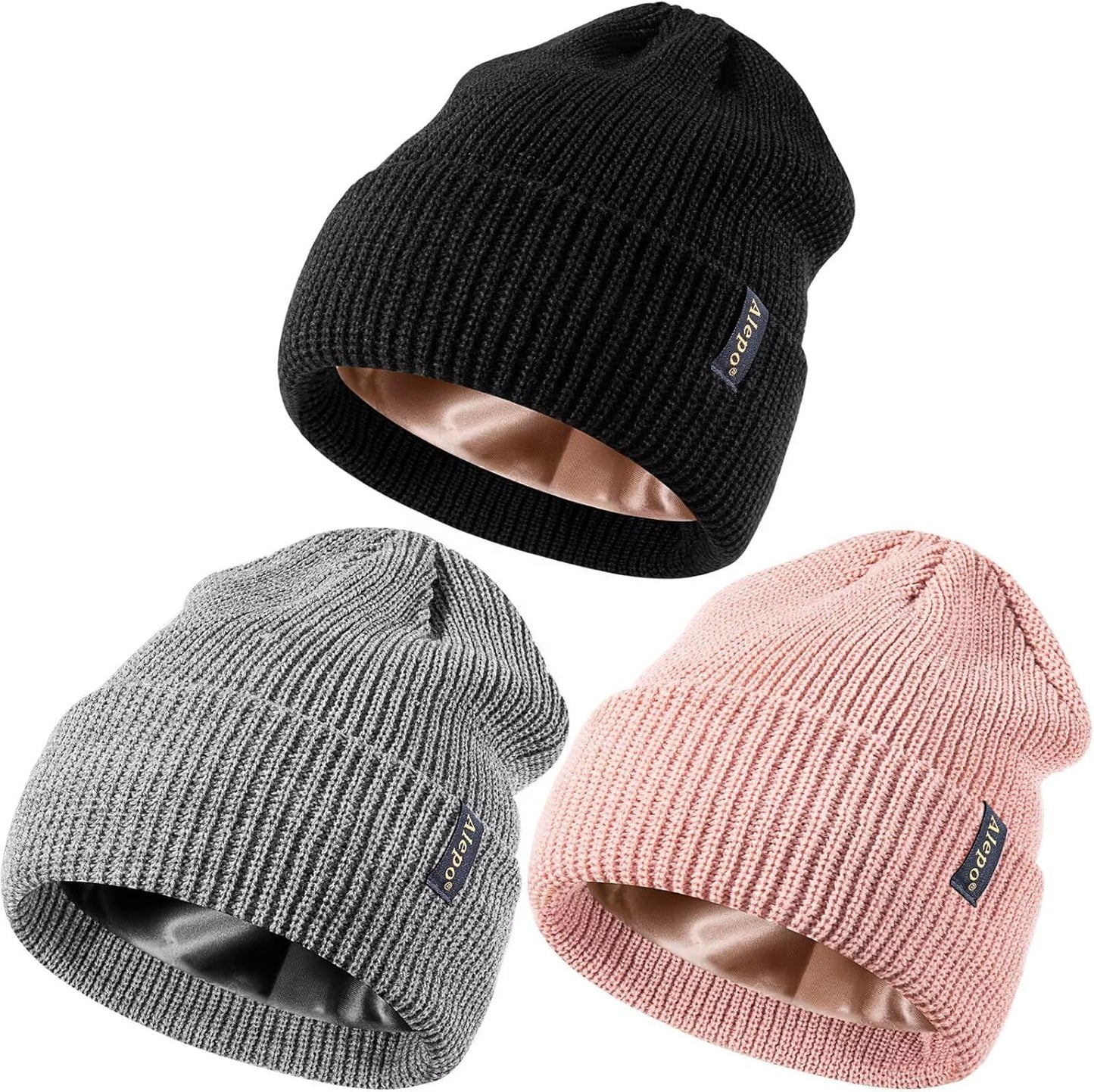 Silk Lined Winter Beanie for Cold Weather, Warm Satin Lined Winter Hats for Women-05