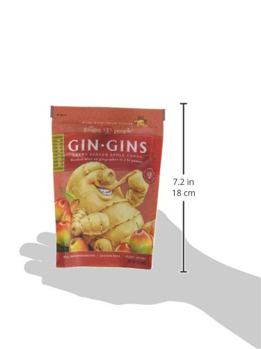 GIN GINS Ginger Chews – Natural Fresh Ginger Candy by The Ginger People – Individually Wrapped Healthy Candy – Original, Apple, Peanut and Turmeric Flavors – Variety Pack – 4 x 3oz bag each flavor (Pack of 4 bags)
