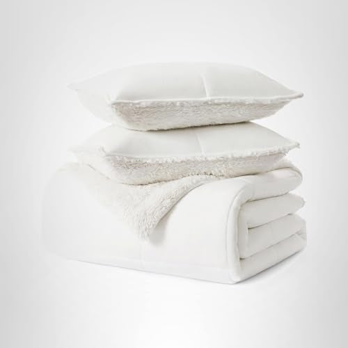 UGG Blissful Full/Queen Comforter Set with 2 Pillow Shams Reversible Comforter Plush Fluffy Warm Bed Set Premium Down Alternative Bedding for College Dorm Essentials, Full/Queen, Light Brown Fawn
