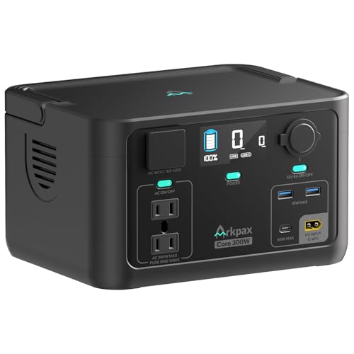 Portable Power Station Core 300W-192Wh LiFePO4 Battery, 600W Surge Capacity, 1.5-Hour Quick Charge, Solar-Compatible Generator for Camping Trips, Emergency Power, Travel Needs & Home Use