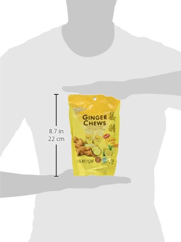 Prince of Peace Ginger Chews With Lemon, 4 oz. Candied Ginger Lemon Candy - 2 Pack