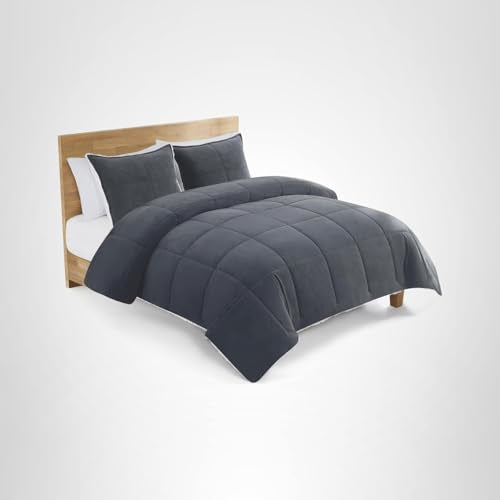 UGG Blissful Full/Queen Comforter Set with 2 Pillow Shams Reversible Comforter Plush Fluffy Warm Bed Set Premium Down Alternative Bedding for College Dorm Essentials, Full/Queen, Light Brown Fawn