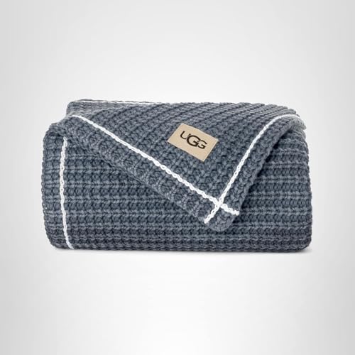 UGG Luna Knit Throw Blanket Soft Cotton Throw for Couch or Bed Cozy Soft Warm Waffle Giftable Lightweight Blanket for Living Room Bedroom, Machine Washable, 50-inch x 70-inch, Quartz Pink