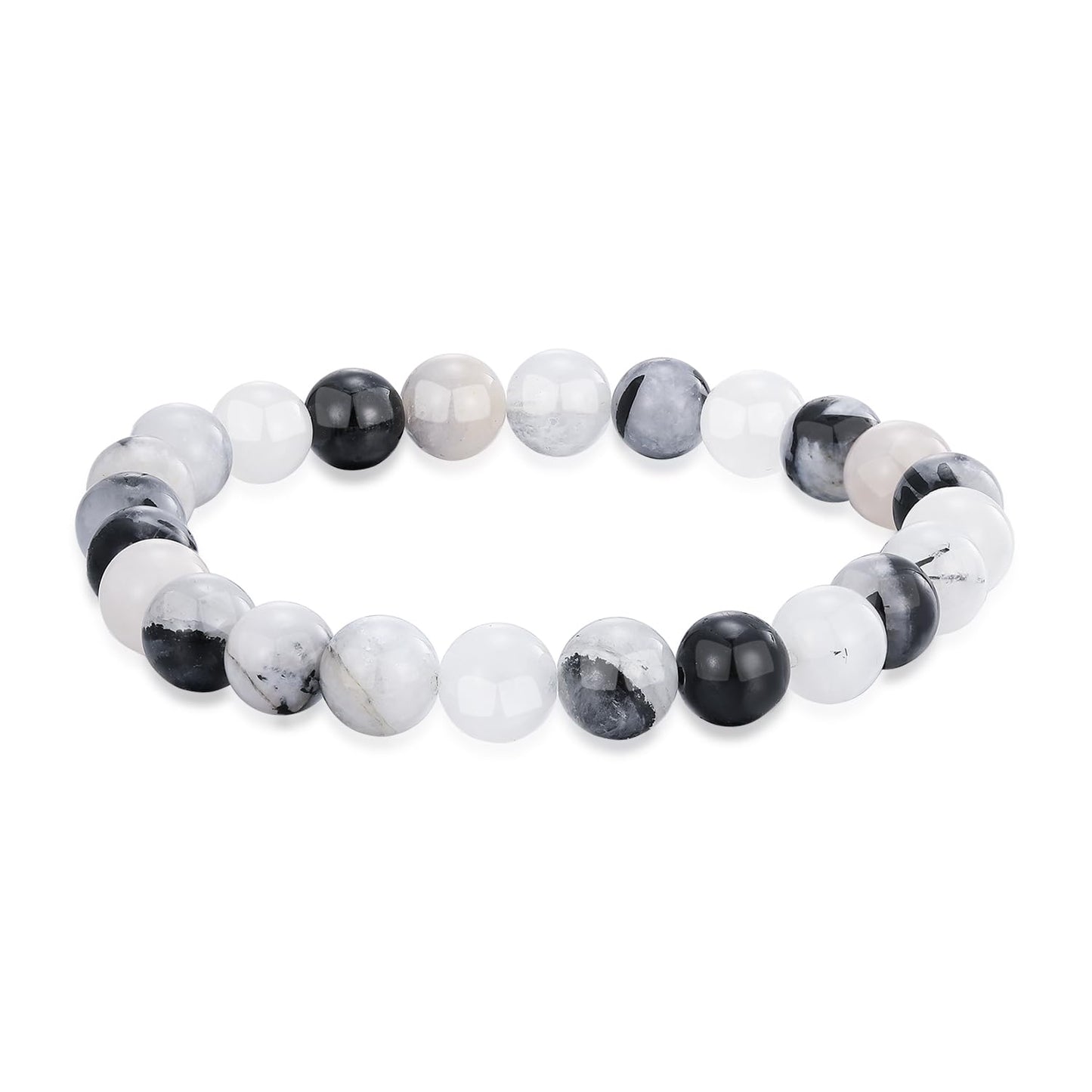 Crystal Vibe Handmade Natural Amethyst Bracelet for Women - Stretchable 8mm Bead Bracelet - Adjustable size Crystal Bracelet for Women