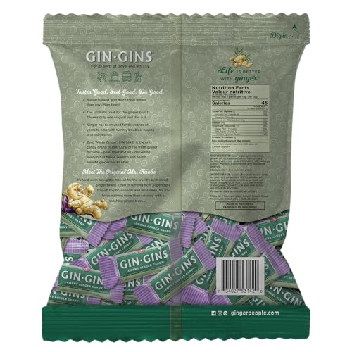 GIN GINS Spicy Apple Ginger Chews – Natural Fresh Ginger Candy by The Ginger People – Individually Wrapped Healthy Candy – Spicy Apple Ginger Flavor – Large 1 lb Bag (16oz) – Pack of 1