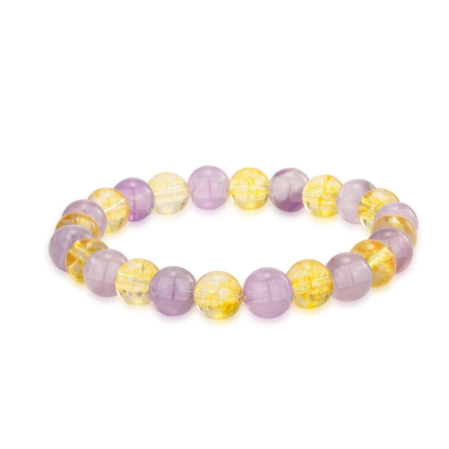 Crystal Vibe Handmade Natural Amethyst Bracelet for Women - Stretchable 8mm Bead Bracelet - Adjustable size Crystal Bracelet for Women