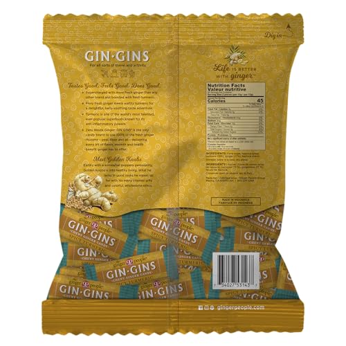 GIN GINS Spicy Apple Ginger Chews – Natural Fresh Ginger Candy by The Ginger People – Individually Wrapped Healthy Candy – Spicy Apple Ginger Flavor – Large 1 lb Bag (16oz) – Pack of 1