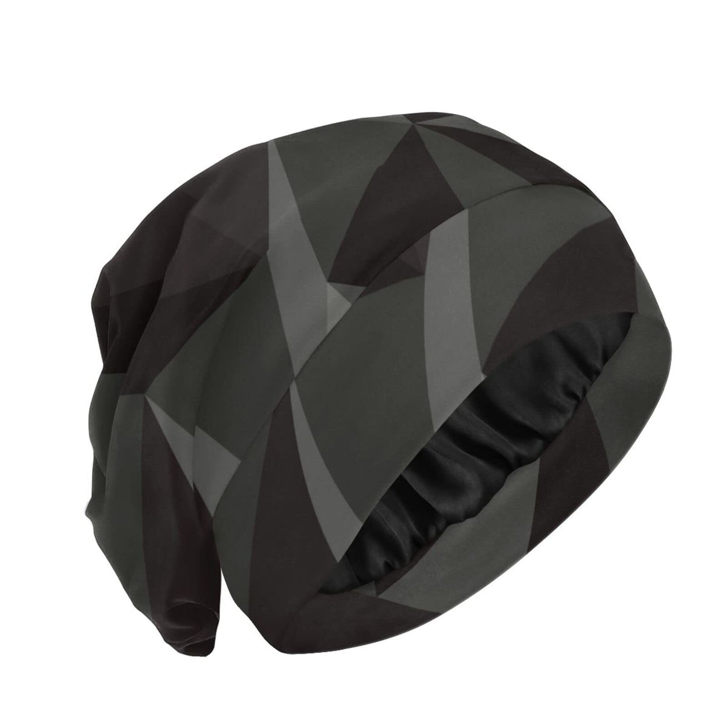 Satin Bonnet Lined Sleep Cap Hair Wrap Cover Slouchy Beanie for Curly Hair Protection for Gifts for Men Women Dark Blue Stars
