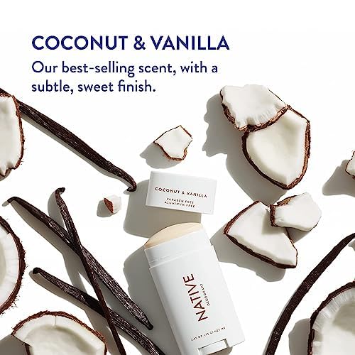 Native Deodorant Contains Naturally Derived Ingredients, 72 Hour Odor Control | Deodorant for Women and Men, Aluminum Free with Baking Soda, Coconut Oil and Shea Butter | Coconut & Vanilla
