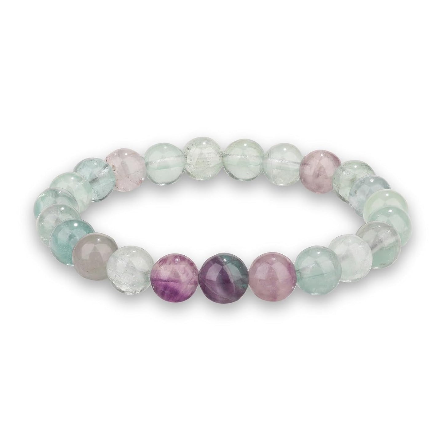 Crystal Vibe Handmade Natural Amethyst Bracelet for Women - Stretchable 8mm Bead Bracelet - Adjustable size Crystal Bracelet for Women