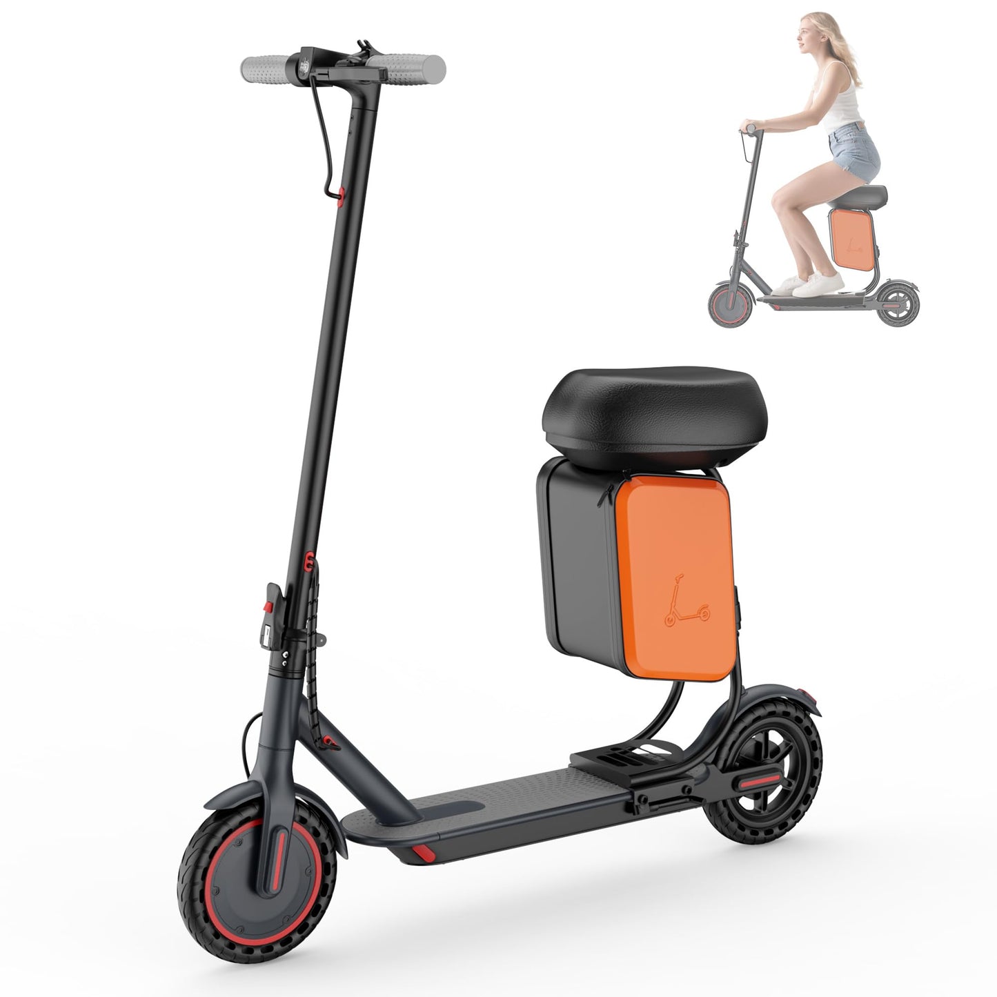 Electric Scooter for Adults, 350W/500W Motor, 16-22 Miles Range, 8.5"/10" Solid Tires, Dual Braking & Suspension, Folding Portable Commuting E-Scooter with App