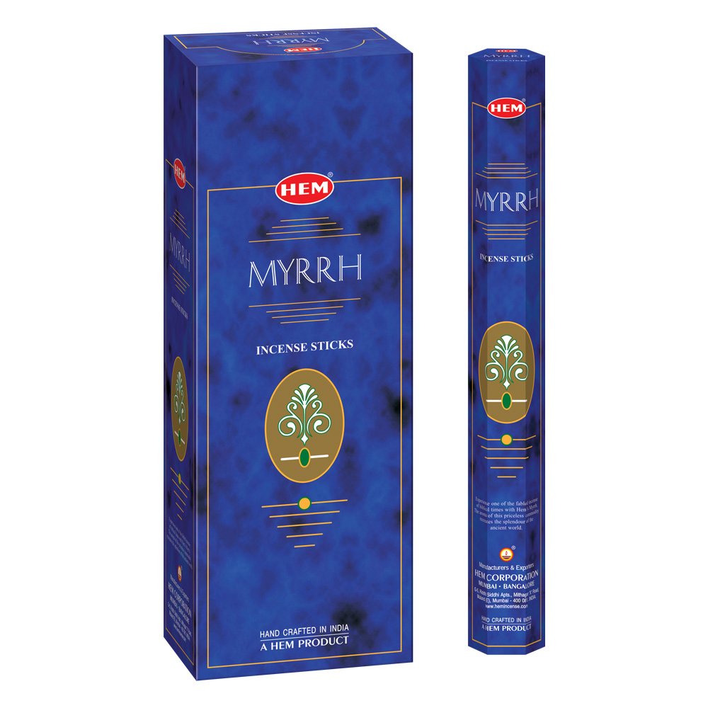 Hem Frankincense Myrrh Incense Sticks - 120 Count | Natural Air Purifying Aromatherapy | Calming and Cleansing Fragrance | Perfect for Meditation and Relaxation | Long-Lasting Burn.