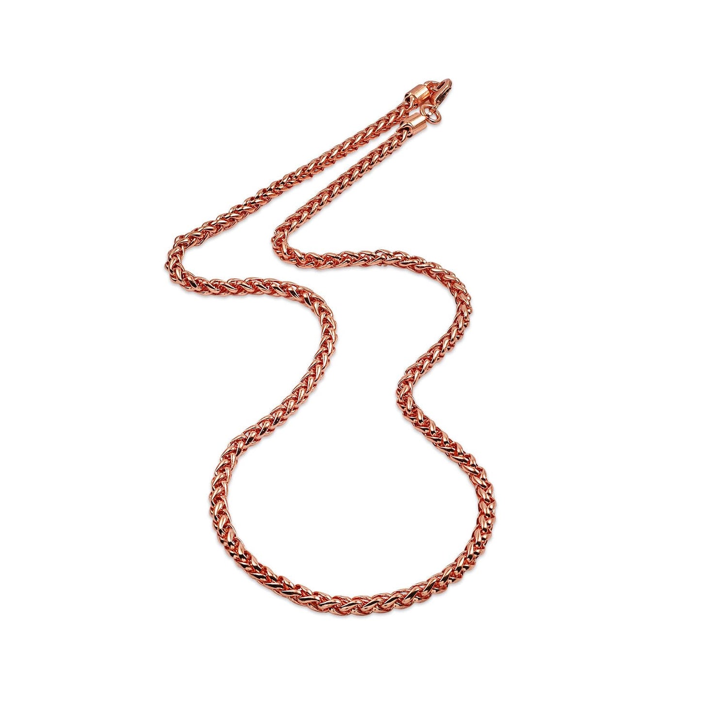 Pure Copper Rope Link Chain Necklace for Men & Women | Rose Gold Tone Handmade Jewelry | Wellness & Healing Benefits | Gift for Him or Her on Christmas, Valentine’s Day & Birthdays