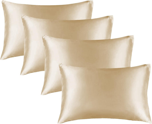 BEDELITE Satin Pillowcase for Hair and Skin, Super Soft and Cooling Similar to Silk Pillow Cases 2 Pack with Envelope Closure, Gift for Women Men(20"x30" Queen Size, Dark Grey)