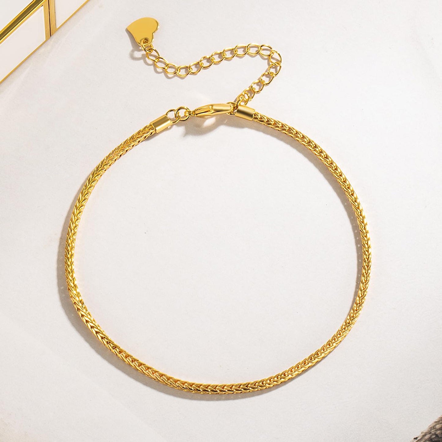 Dankadi Women 925 Sterling Silver Anklets Bracelet Men Simple Chopin/Box Chain/Twist Rope Chain Summer Beach Foot 24k Gold Plated Jewelry Gift
