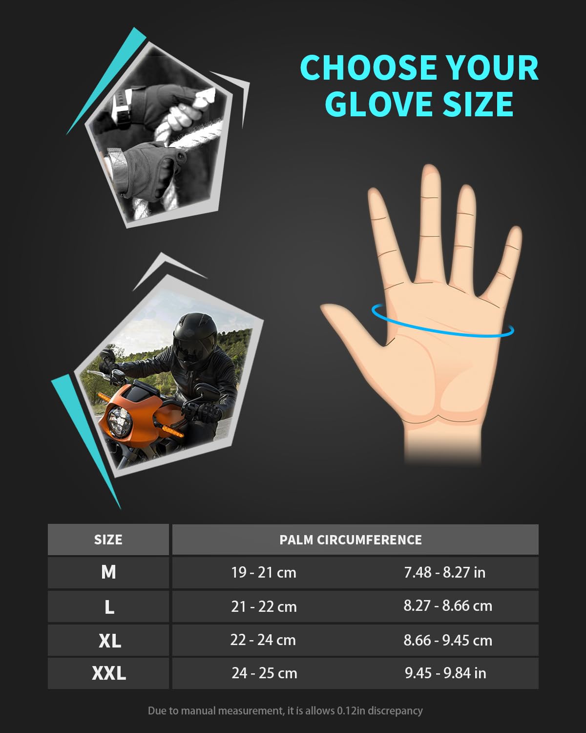 Tactical Gloves for Men, Shooting & Motorcycle Gloves with Hard Shell Knuckle Protection & Leather Palm for Airsoft Motorcycle Cycling Paintball Sports Climbing Training Hunting