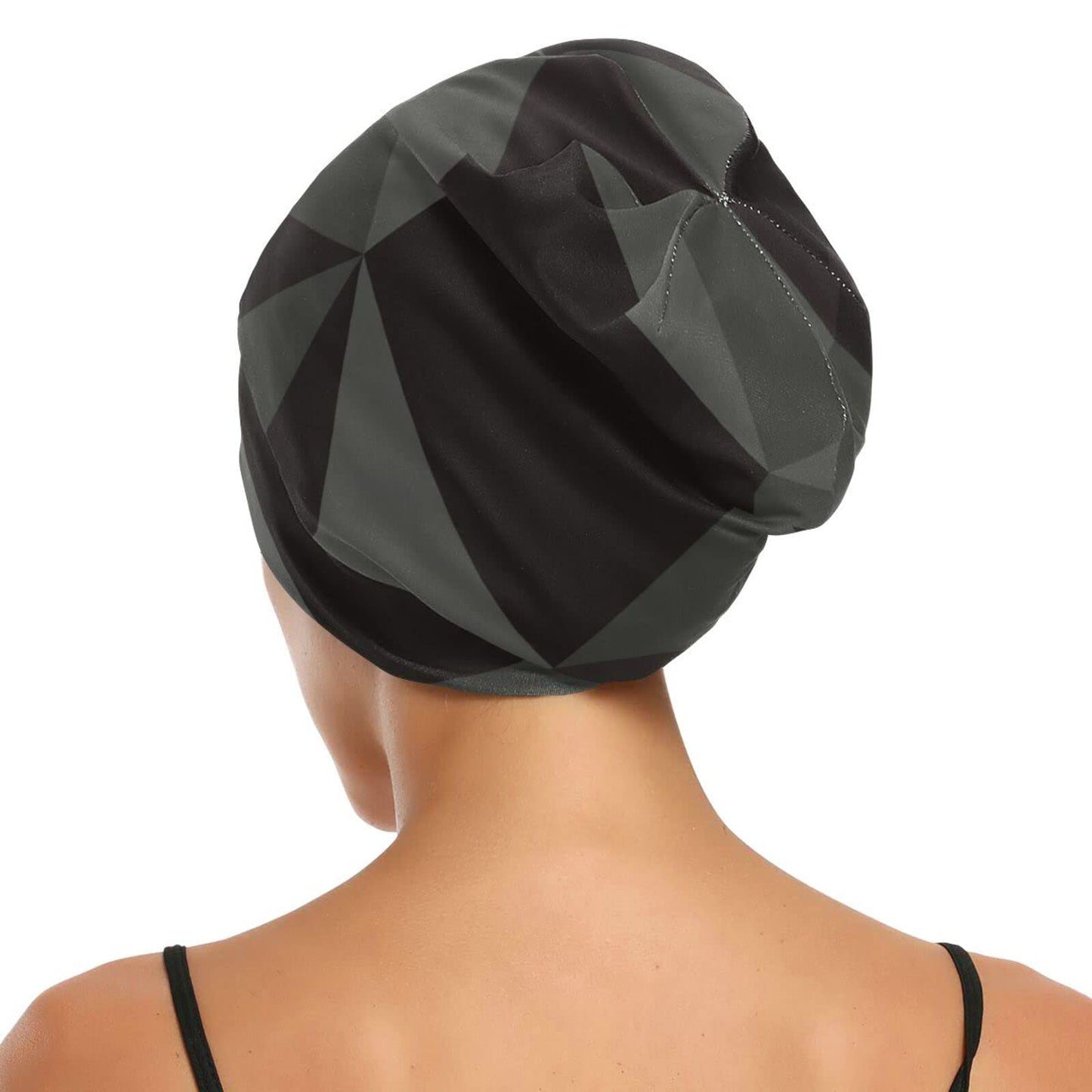 Satin Bonnet Lined Sleep Cap Hair Wrap Cover Slouchy Beanie for Curly Hair Protection for Gifts for Men Women Dark Blue Stars