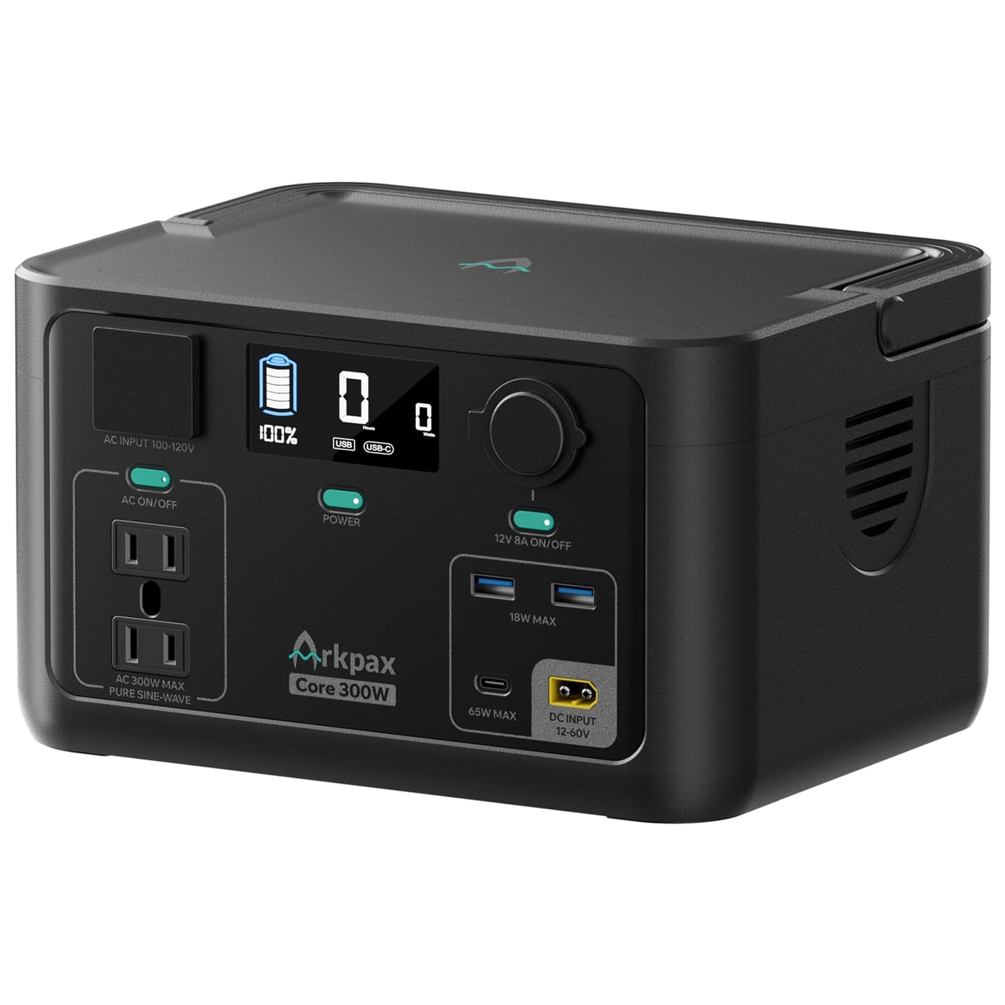 Portable Power Station Core 300W-192Wh LiFePO4 Battery, 600W Surge Capacity, 1.5-Hour Quick Charge, Solar-Compatible Generator for Camping Trips, Emergency Power, Travel Needs & Home Use