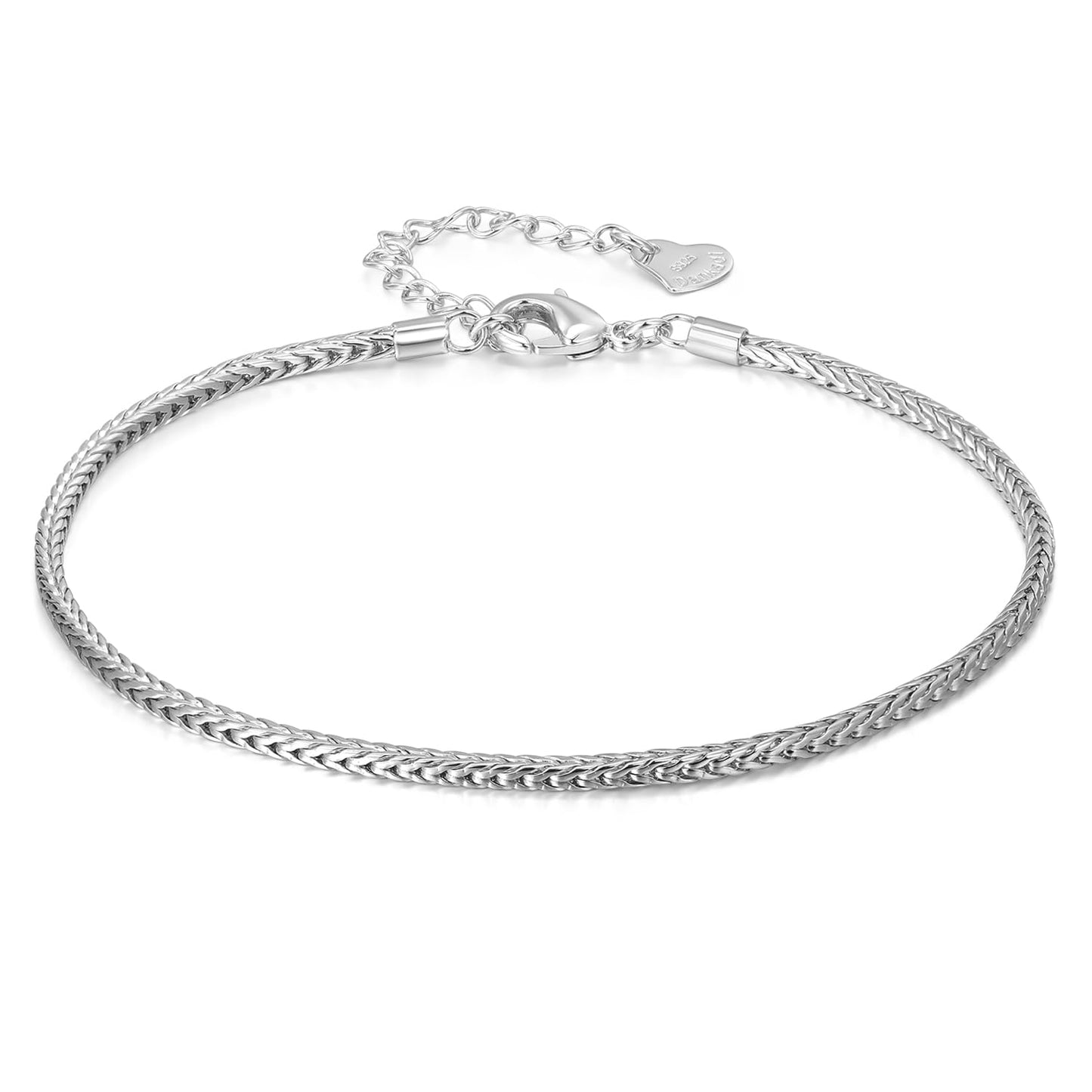 Dankadi Women 925 Sterling Silver Anklets Bracelet Men Simple Chopin/Box Chain/Twist Rope Chain Summer Beach Foot 24k Gold Plated Jewelry Gift