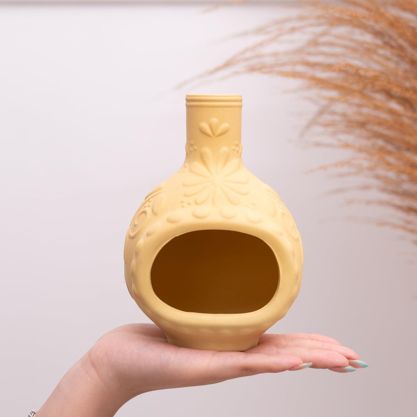 Handmade Ceramic Palo Santo Holder Burner - Mini Chimenea Incense Dish for Palo Santo and Sticks - Sage Holder for Meditation Decor