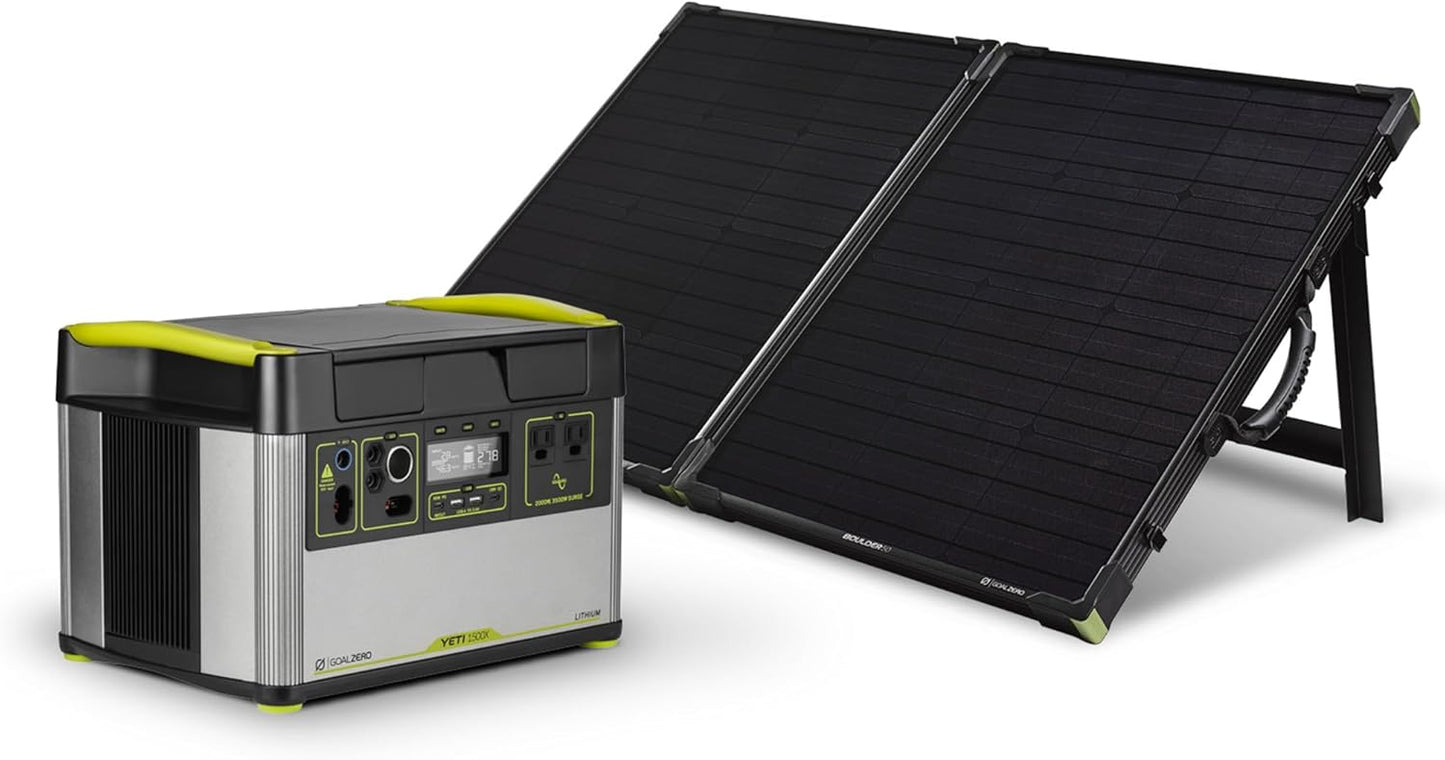 Goal Zero Yeti Portable Power Station - Yeti 1500X w/ 1,516 Watt Hours Battery Capacity, USB Ports & AC Inverter - Rechargeable Solar Generator for Camping, Travel, Outdoor Events, Off-Grid & Home Use