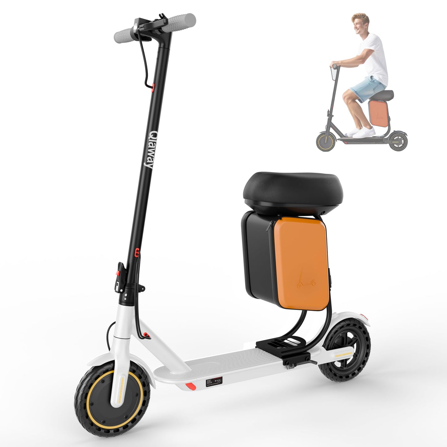 Electric Scooter for Adults, 350W/500W Motor, 16-22 Miles Range, 8.5"/10" Solid Tires, Dual Braking & Suspension, Folding Portable Commuting E-Scooter with App