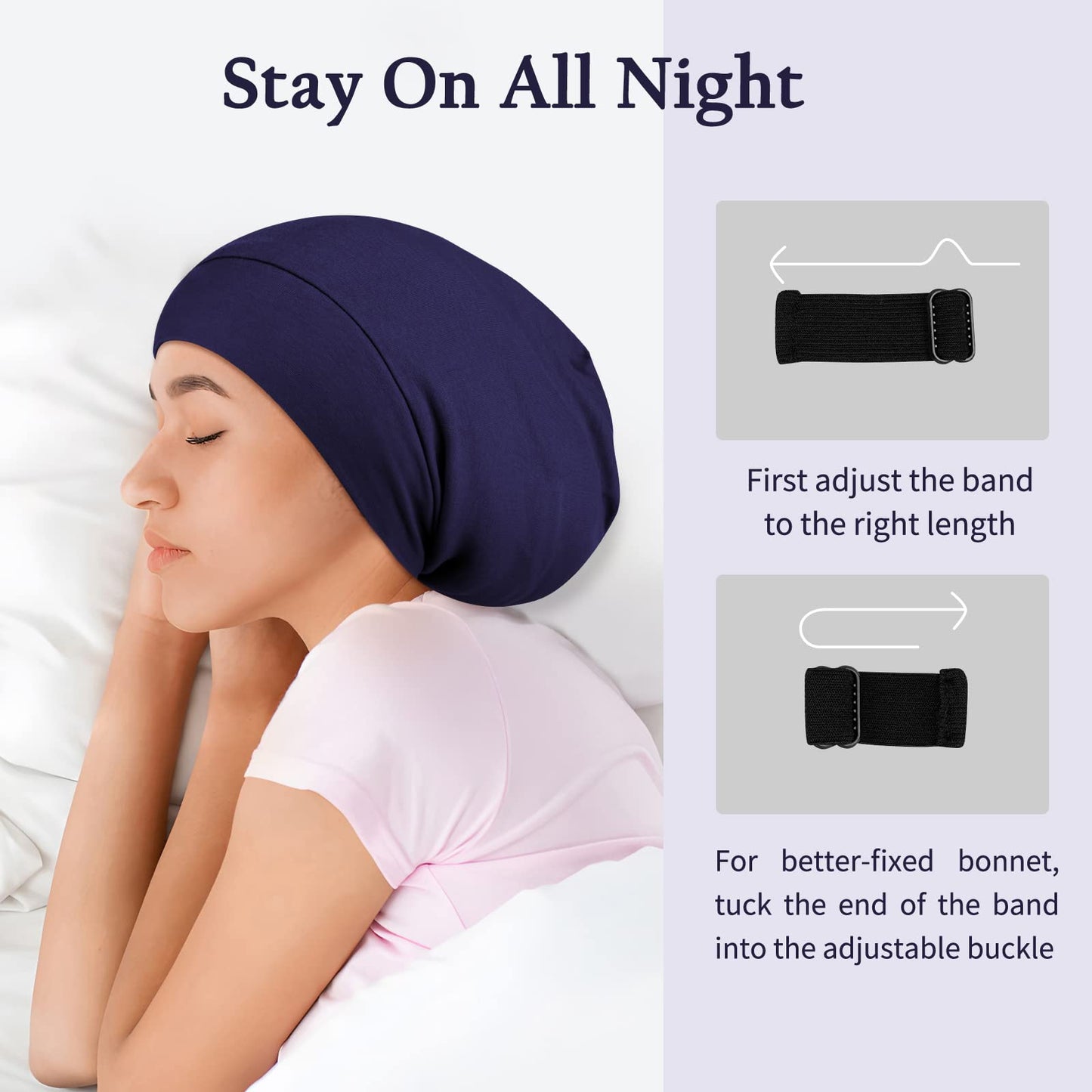 OLESILK 100% Mulberry Silk Bonnet for Sleeping Women, Silk Hair Wrap for Sleeping, Silk Sleep Bonnet for Women&Men, Real Silk, Not Satin, Reddish Brown