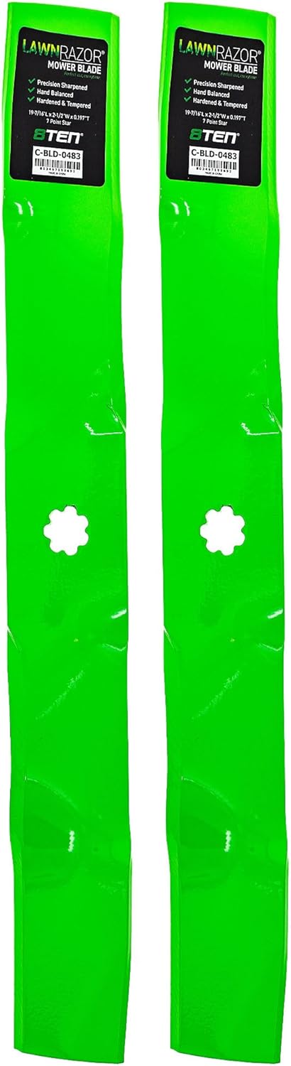 8TEN LawnRAZOR Blade for John Deere LT150 LT160 STX38 LX188 X300 X310 F525 GT275 38" Deck AM141040 (Mulching) 2 Pack