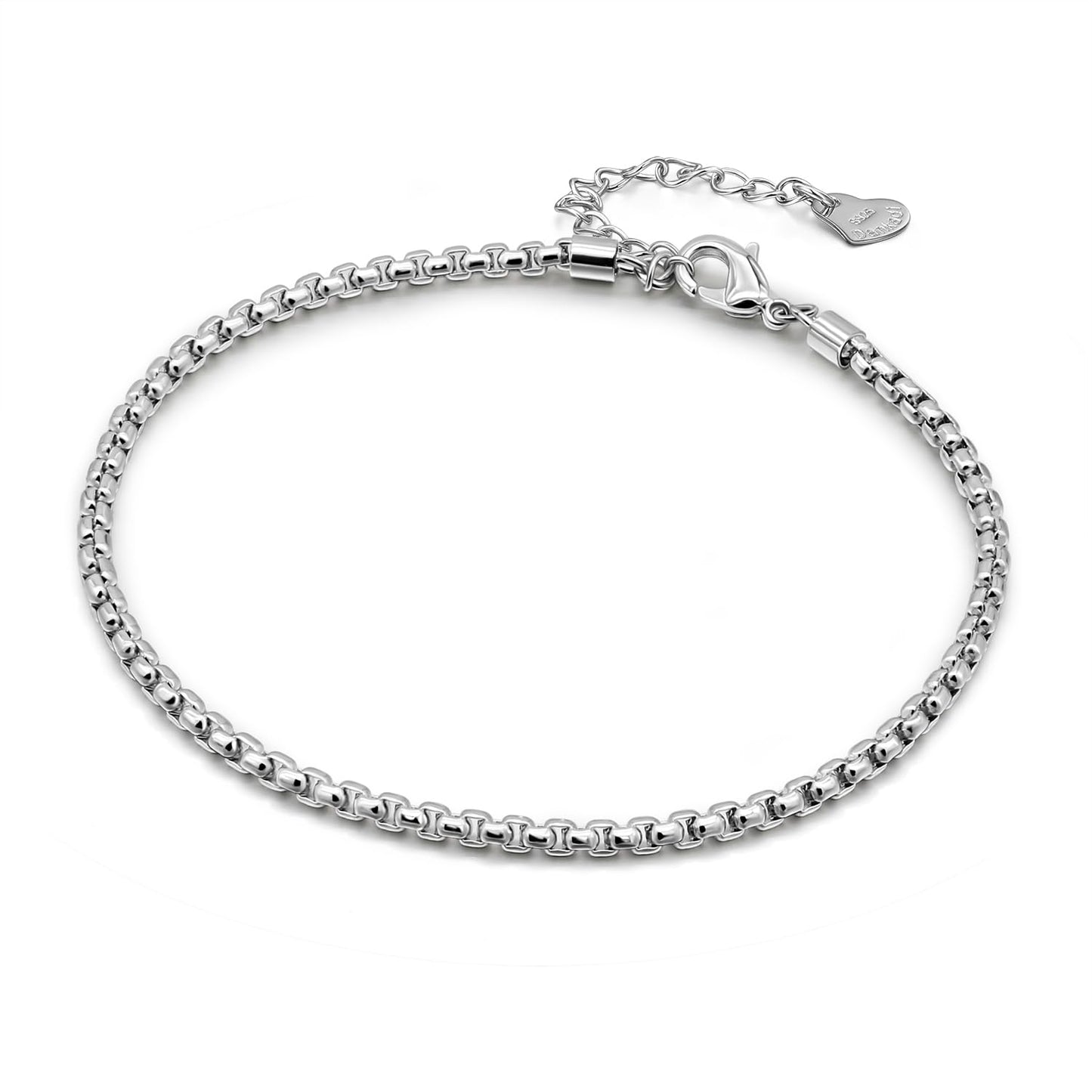 Dankadi Women 925 Sterling Silver Anklets Bracelet Men Simple Chopin/Box Chain/Twist Rope Chain Summer Beach Foot 24k Gold Plated Jewelry Gift