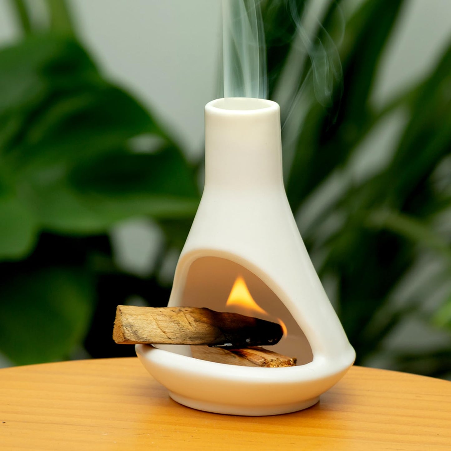 Handmade Ceramic Palo Santo Holder Burner - Mini Chimenea Incense Dish for Palo Santo and Sticks - Sage Holder for Meditation Decor
