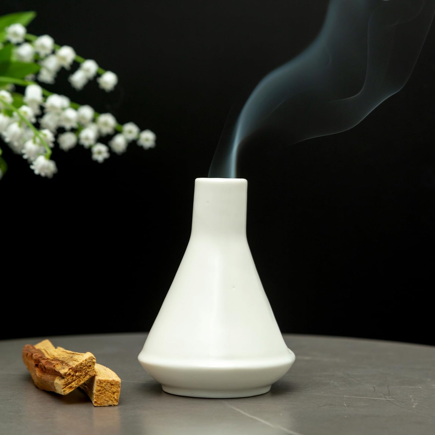 Handmade Ceramic Palo Santo Holder Burner - Mini Chimenea Incense Dish for Palo Santo and Sticks - Sage Holder for Meditation Decor