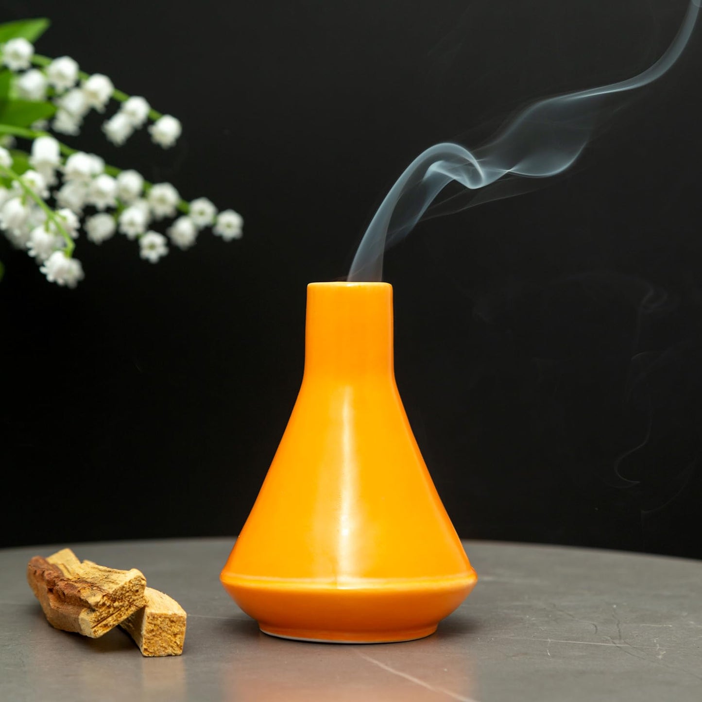 Handmade Ceramic Palo Santo Holder Burner - Mini Chimenea Incense Dish for Palo Santo and Sticks - Sage Holder for Meditation Decor