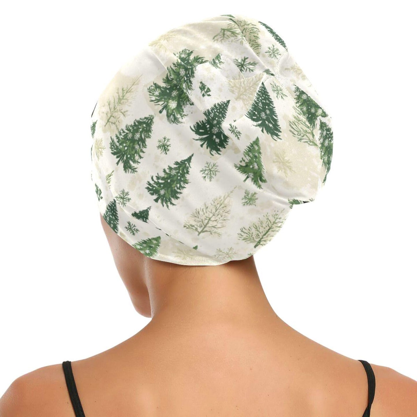 Satin Bonnet Lined Sleep Cap Hair Wrap Cover Slouchy Beanie for Curly Hair Protection for Gifts for Men Women Dark Blue Stars