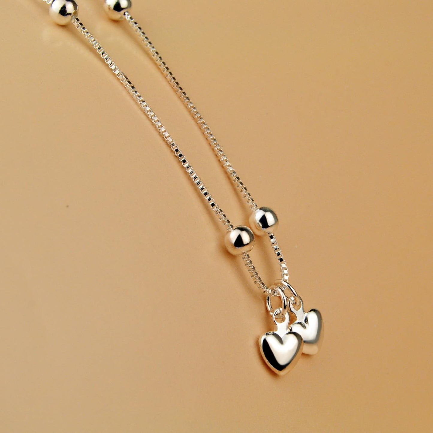 Dainty 925 Sterling Silver Infinity Heart Anklet and Bracelets Woman Adjustable Chain Beach Barefoot Foot Jewelry Gift For Wife Her