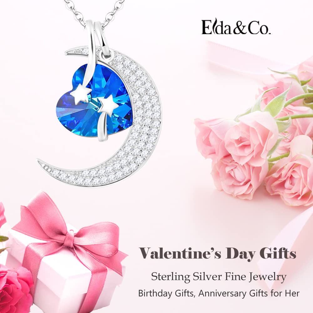 I Love You to the Moon and Back Half Moon Necklace Jewelry Birthday Gifts Mom Wife January February Birthstones Garnet Amethyst and More Stones 925 Sterling Silver