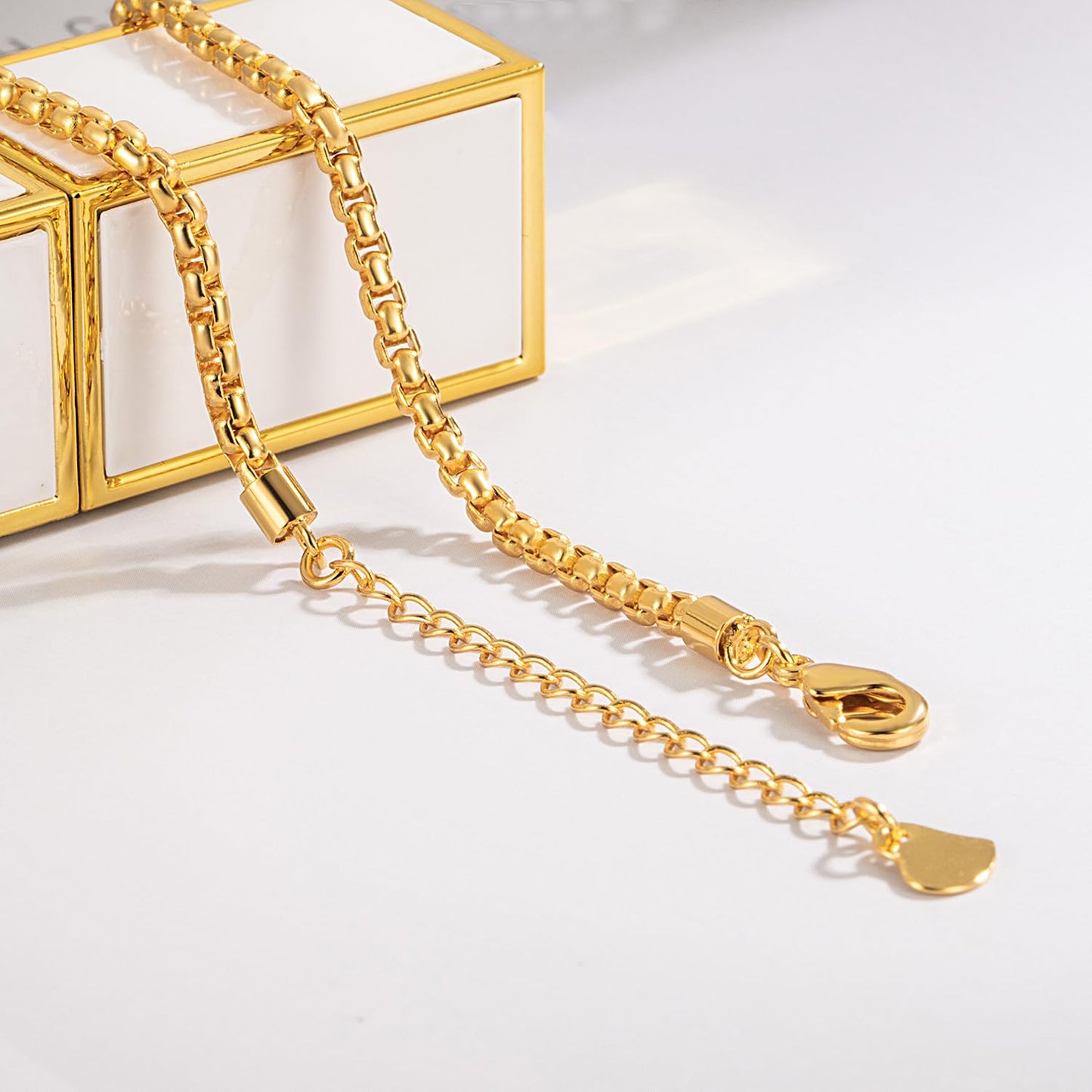 Dankadi Women 925 Sterling Silver Anklets Bracelet Men Simple Chopin/Box Chain/Twist Rope Chain Summer Beach Foot 24k Gold Plated Jewelry Gift