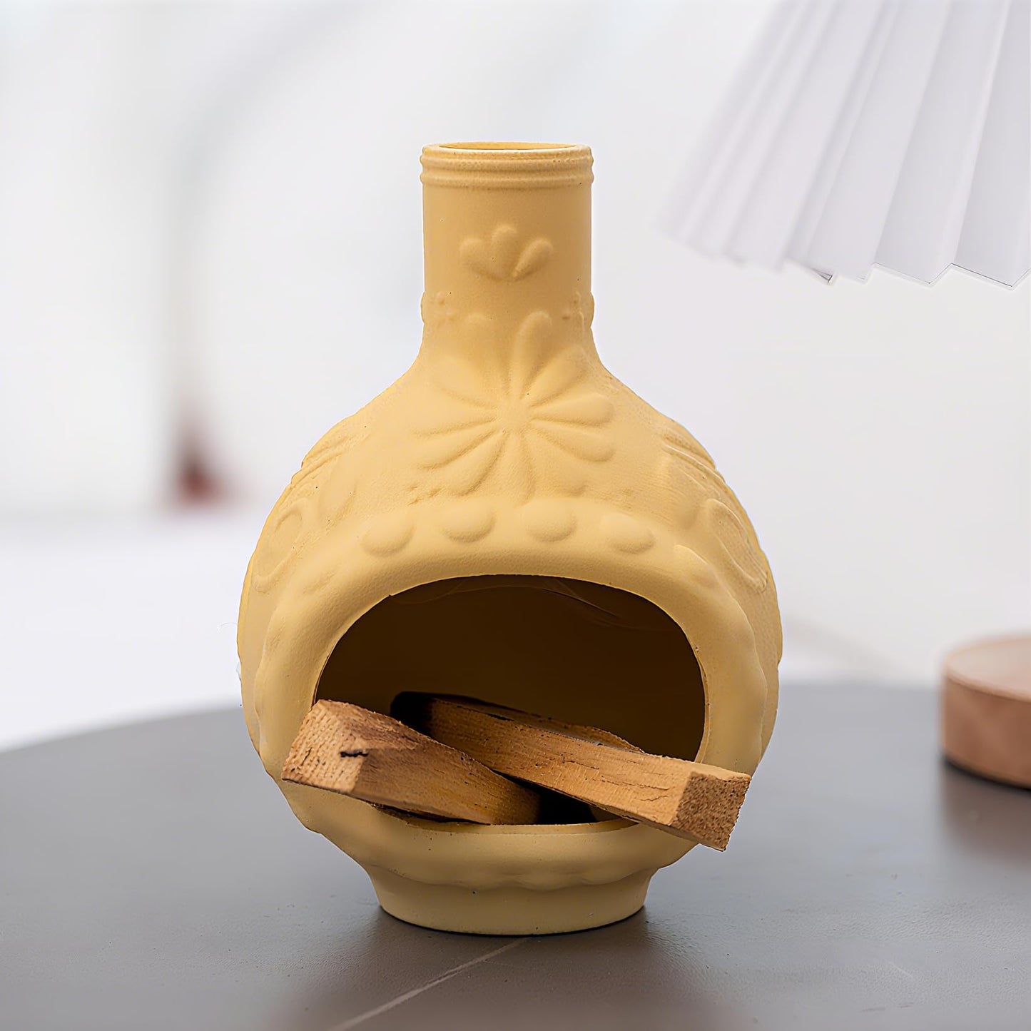 Handmade Ceramic Palo Santo Holder Burner - Mini Chimenea Incense Dish for Palo Santo and Sticks - Sage Holder for Meditation Decor