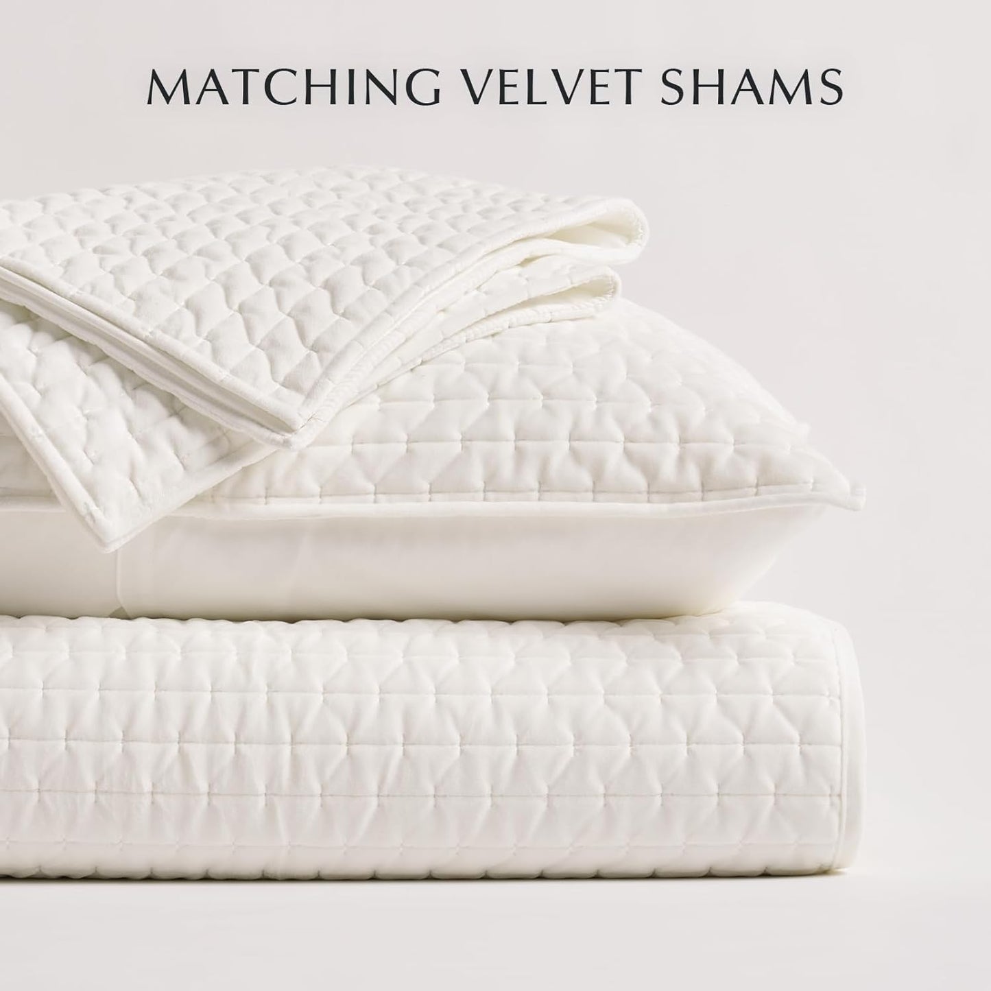 EverGrace Luxury Velvet Quilt Set King Size 3 Piece, Soft Cross-Stitch Velvet Comforter Set with Pillow Shams, Lightweight Coverlet Bedspread Bedding Set for All Seasons, Light Taupe