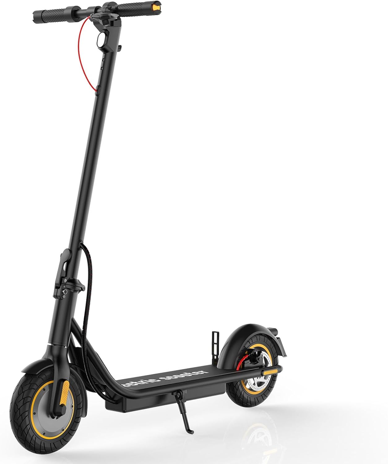 DXH Electric Scooter for Adults, Folding E Scooter with 500W Motor 19 Mph Top Speed, Max 21 Miles Long Range, 10'' Solid Tires Commuting Scooters, Dual Braking System and App Control