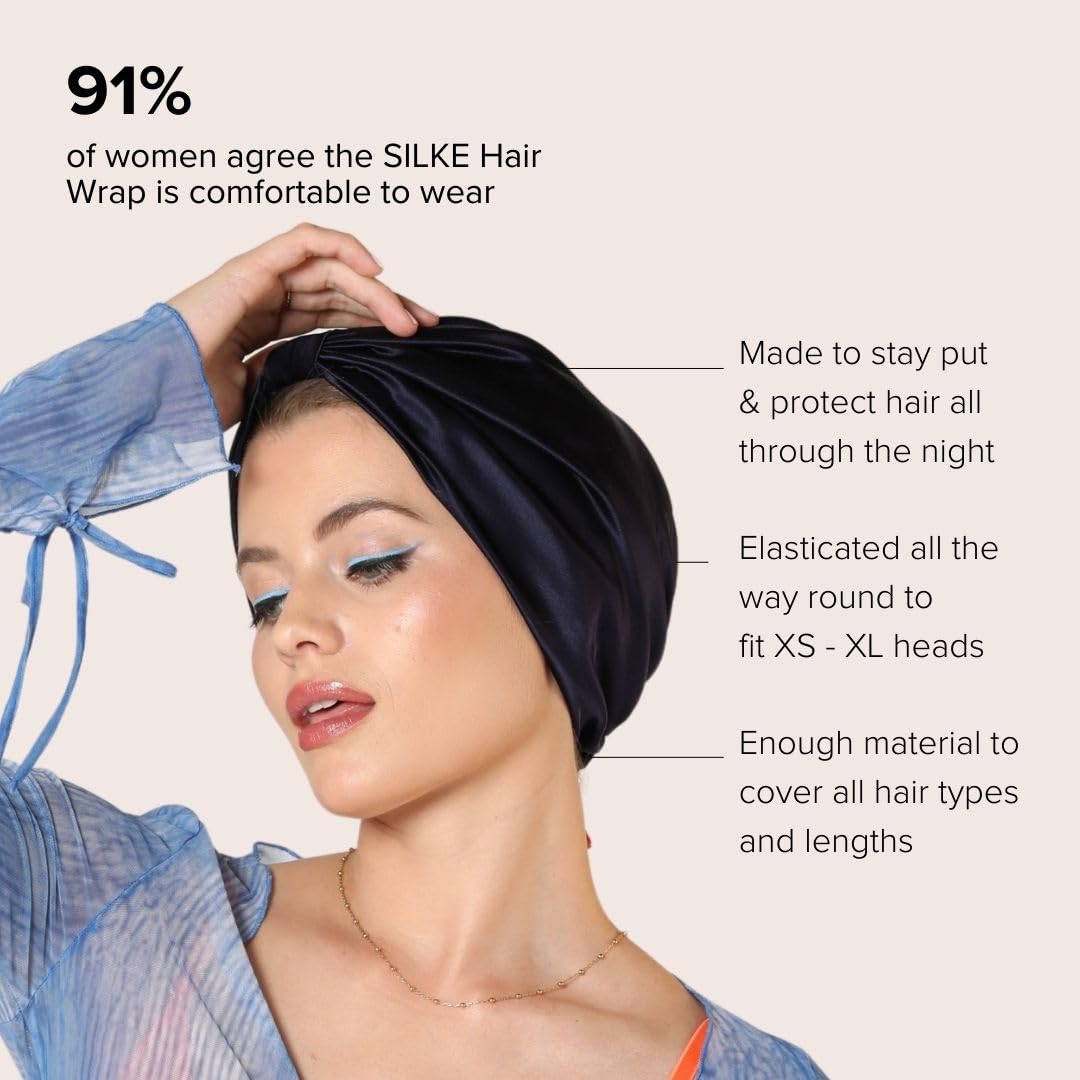 SILKE Hair Wrap | Silk Bonnet for Sleeping | 100% Luxurious Silk Hair Wrap for Sleeping
