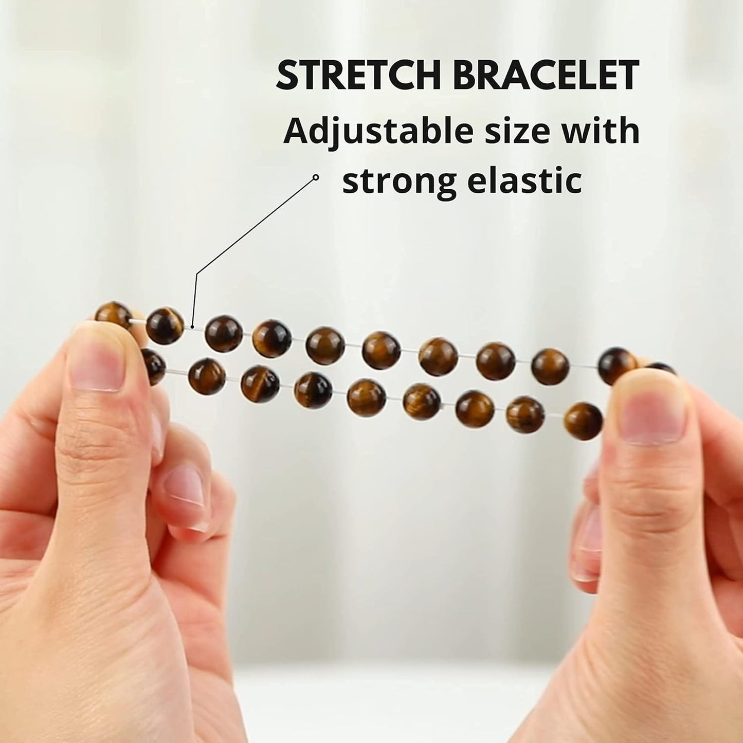 Crystal Vibe Handmade Natural Amethyst Bracelet for Women - Stretchable 8mm Bead Bracelet - Adjustable size Crystal Bracelet for Women