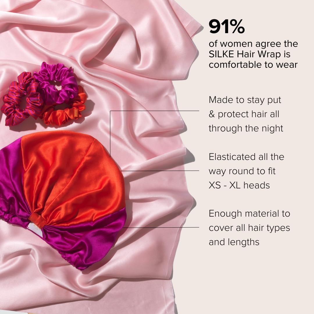 SILKE Hair Wrap | Silk Bonnet for Sleeping | 100% Luxurious Silk Hair Wrap for Sleeping