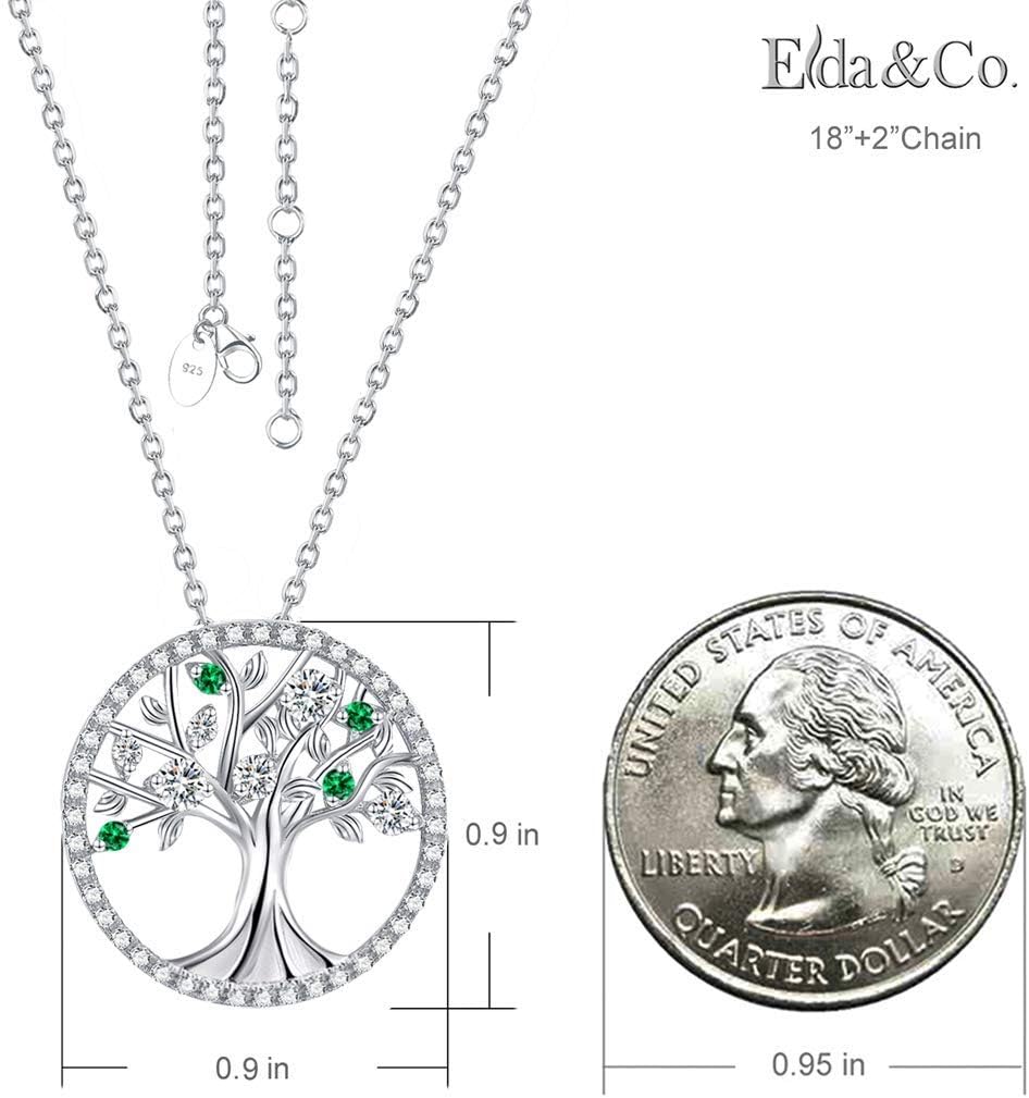 Tree of Life Necklace Birthday Gifts for Wife Mom January February Birthstones Necklace Garnet Amethyst and More Stones Jewelry 925 Sterling Silver