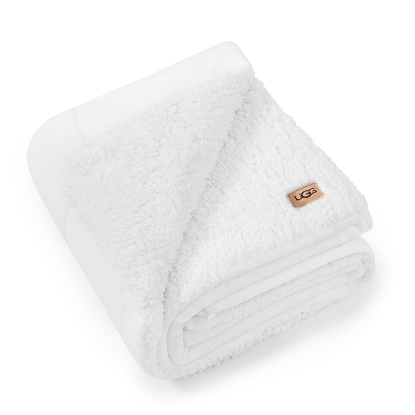 UGG Nita King/California King Blanket Fleece Fluffy Reversible Soft Fuzzy Bedding Cozy Plush Warm Oversized Blanket Machine Washable Bedroom Decor for Big Couch Bed, 110-inch x 90-inch, White Snow