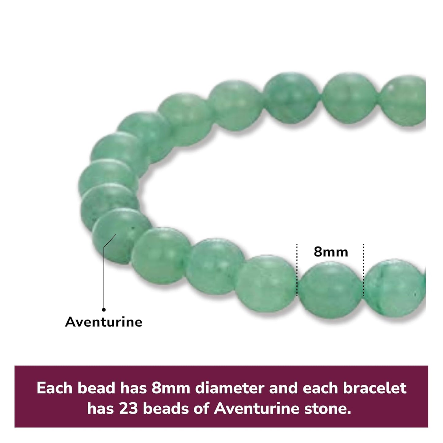 Crystal Vibe Handmade Natural Amethyst Bracelet for Women - Stretchable 8mm Bead Bracelet - Adjustable size Crystal Bracelet for Women