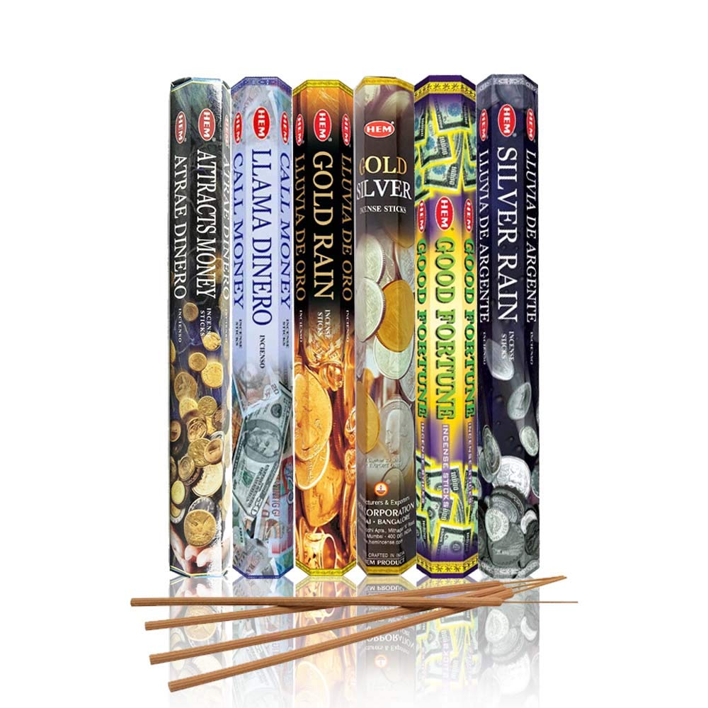 HEM Assorted Hexa Incense Sticks – Pack of 6 Fragrance Sticks (Each Tube Contains 20 Sticks) – Long-Lasting Aromatherapy for Meditation, Relaxation, Yoga, and Home Fragrance